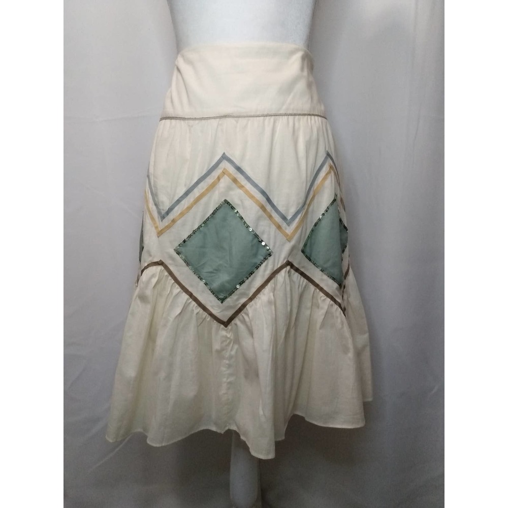Soft Grey cream full skirt with ribbon and sequin detail